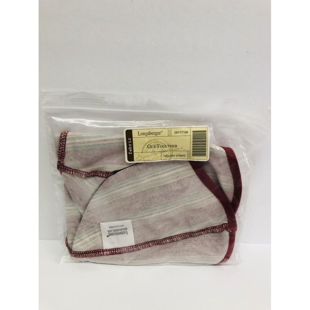 Longaberger Get Together Basket Liner in Holiday Stripe New